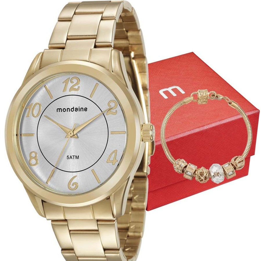 Feminino Mondaine | Kit Relogio Mondaine Feminino Com Pulseira 76651Lpmvde1K4